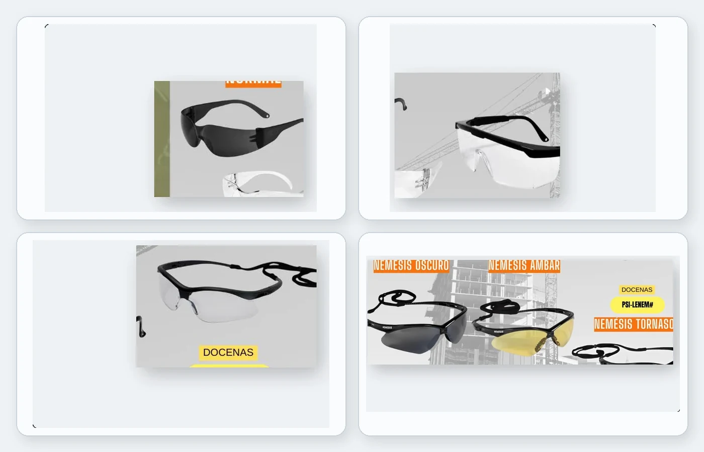Lentes, goggles y protección facial