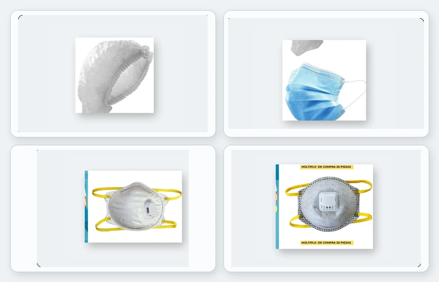 Mascarillas, respiradores y desechables